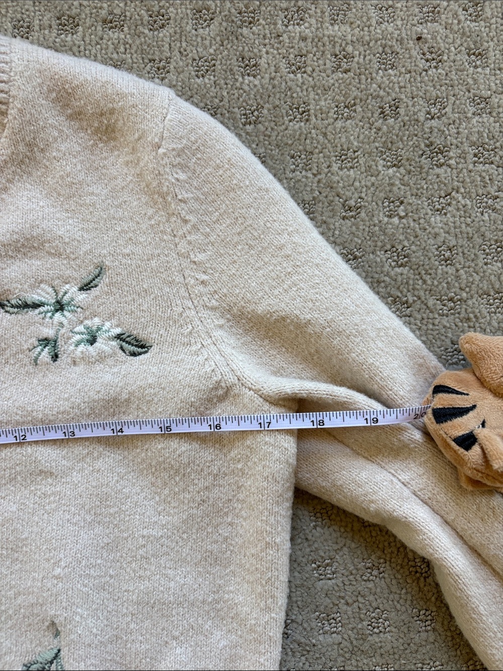 Aerie Cream Embroidered Button-Front Women's Sweater Cardigan - Picture 10 of 14